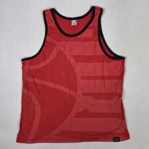 Vintage Y2k Nike Air Force 1 Tank Top Mens 2XL Red Sportswear Basketball